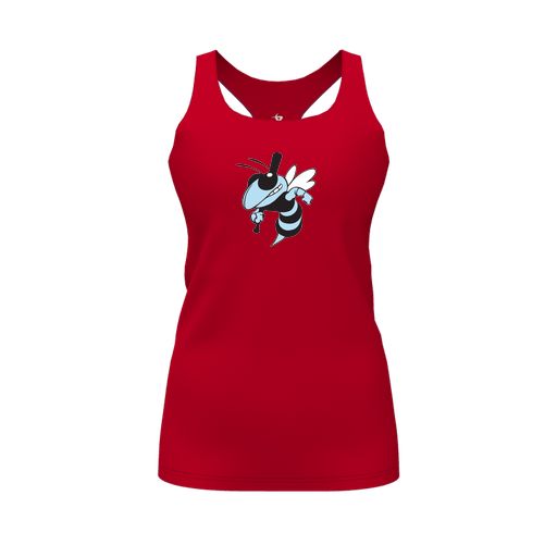 [CUS-DFW-RCBK-PER-RED-FYS-LOGO1] Racerback Tank Top (Female Youth S, Red, Logo 1)