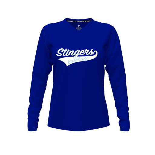 [CUS-DFW-TEES-CMF-VNK-LSL-RYL-FYXS-LOGO2] Comfort T-Shirt (Female Youth XS, Royal, V Neck, Logo 2, Long Sleeve)