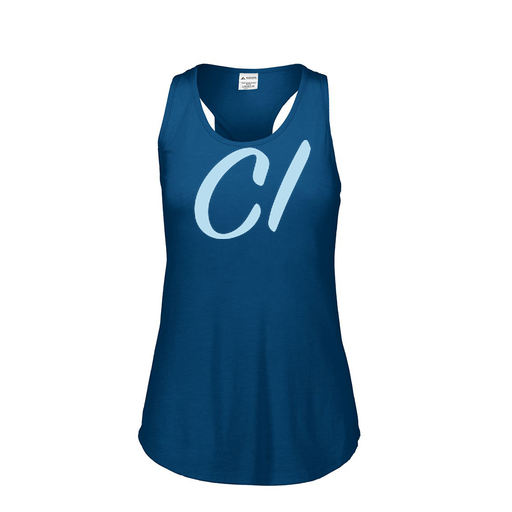 [3078.U22.S-LOGO3] Ladies Tri Blend Tank Top (Female Adult S, Navy, Logo 3)