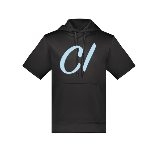 [6871.080.S-LOGO3] Men's Dri Fit Short Sleeve Hoodie (Adult S, Black, Logo 3)