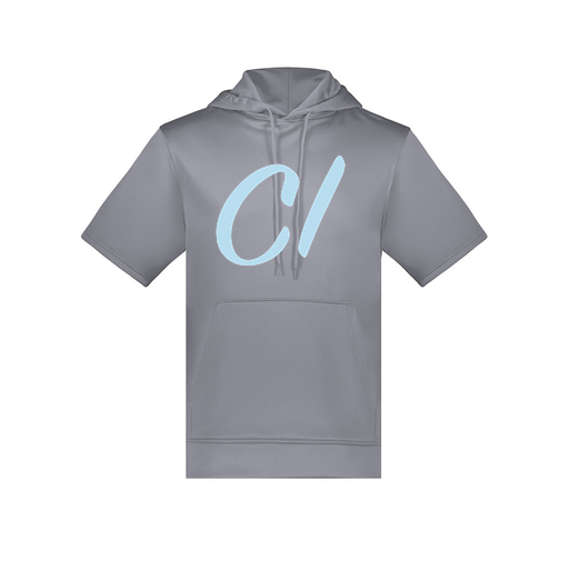 [6871.059.S-LOGO3] Men's Dri Fit Short Sleeve Hoodie (Adult S, Gray, Logo 3)