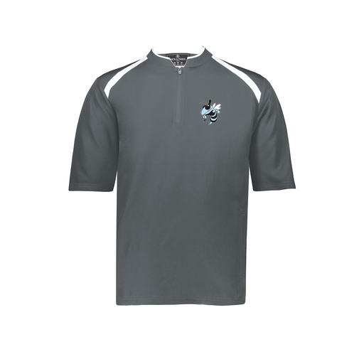 [229681-YS-GRY-LOGO1] Youth Dugout Short Sleeve Pullover (Youth S, Gray, Logo 1)