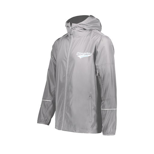 [229582-SIL-AXS-LOGO2] Men's Packable Full Zip Jacket (Adult XS, Silver, Logo 2)