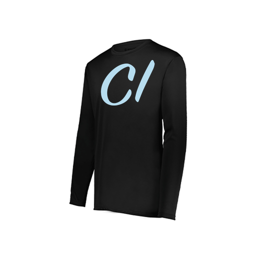 [222823.080.S-LOGO3] Youth LS Smooth Sport Shirt (Youth S, Black, Logo 3)
