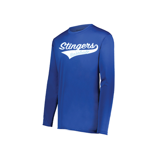 [222823.060.S-LOGO2] Youth LS Smooth Sport Shirt (Youth S, Royal, Logo 2)