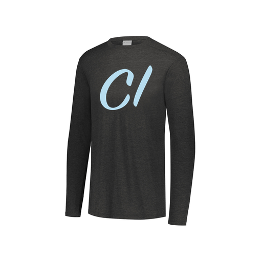 [FTLCUBBK-YS-LOGO3] Decker Youth Tri-Blend T-Shirt - Long Sleeve (Youth S, Black, Logo 3)