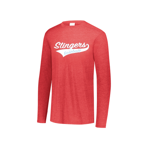 [FTLCUBRD-YS-LOGO2] Decker Youth Tri-Blend T-Shirt - Long Sleeve (Youth S, Red, Logo 2)