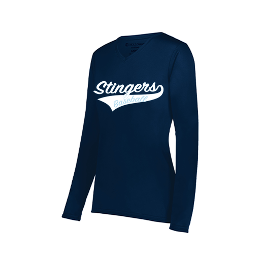 [222824.065.S-LOGO2] Ladies LS Smooth Sport Shirt (Female Adult S, Navy, Logo 2)