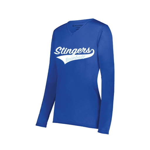 [222824.060.S-LOGO2] Ladies LS Smooth Sport Shirt (Female Adult S, Royal, Logo 2)