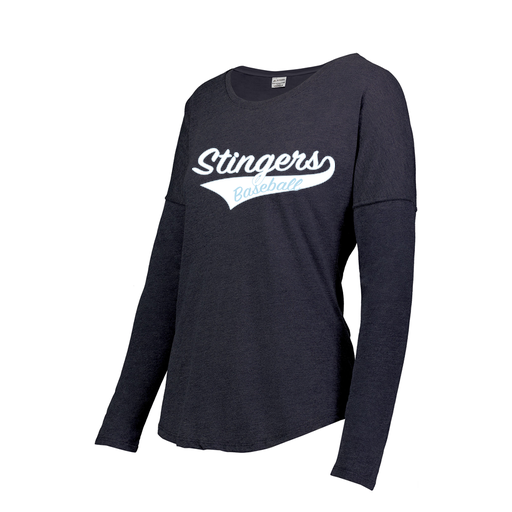 [3077.72N.XS-LOGO2] Ladies LS Ultra-blend T-Shirt (Female Adult XS, Navy, Logo 2)