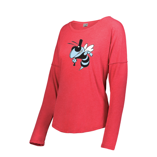 [3077.V96.XS-LOGO1] Ladies LS Ultra-blend T-Shirt (Female Adult XS, Red, Logo 1)